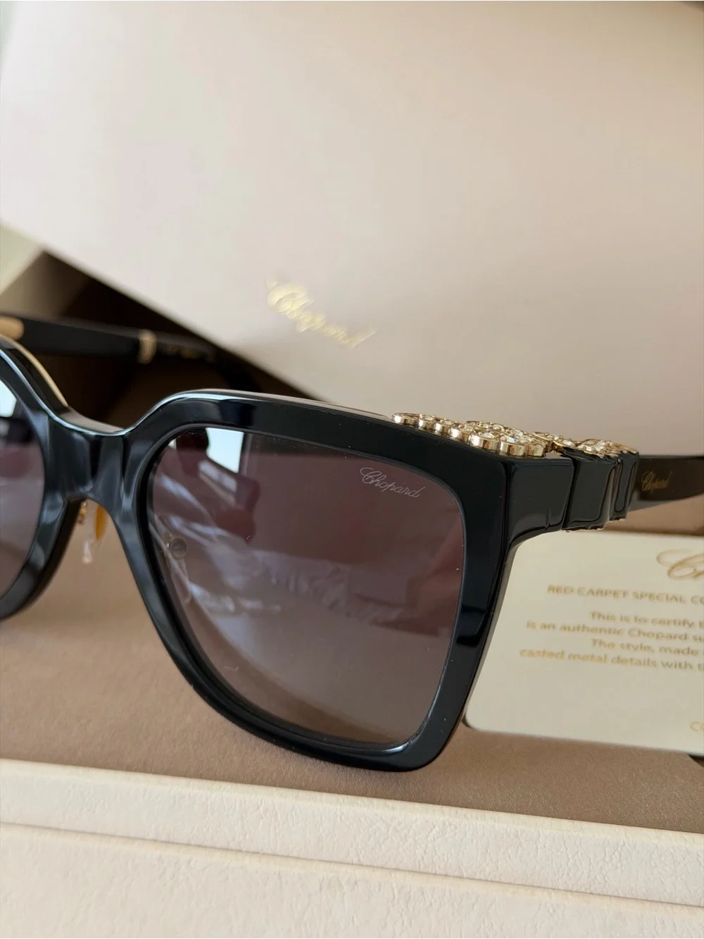 NEW Chopard Limited Edition SCH330S 0700 Sunglasses Gold Crystal Authentic